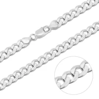 Náramok strieborný - Pancier šírka 4 mm